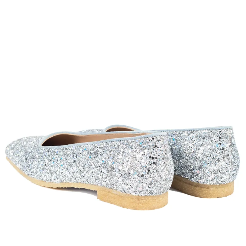 Sale Glitter Ballerina - Lys Dame Ballerina Sko