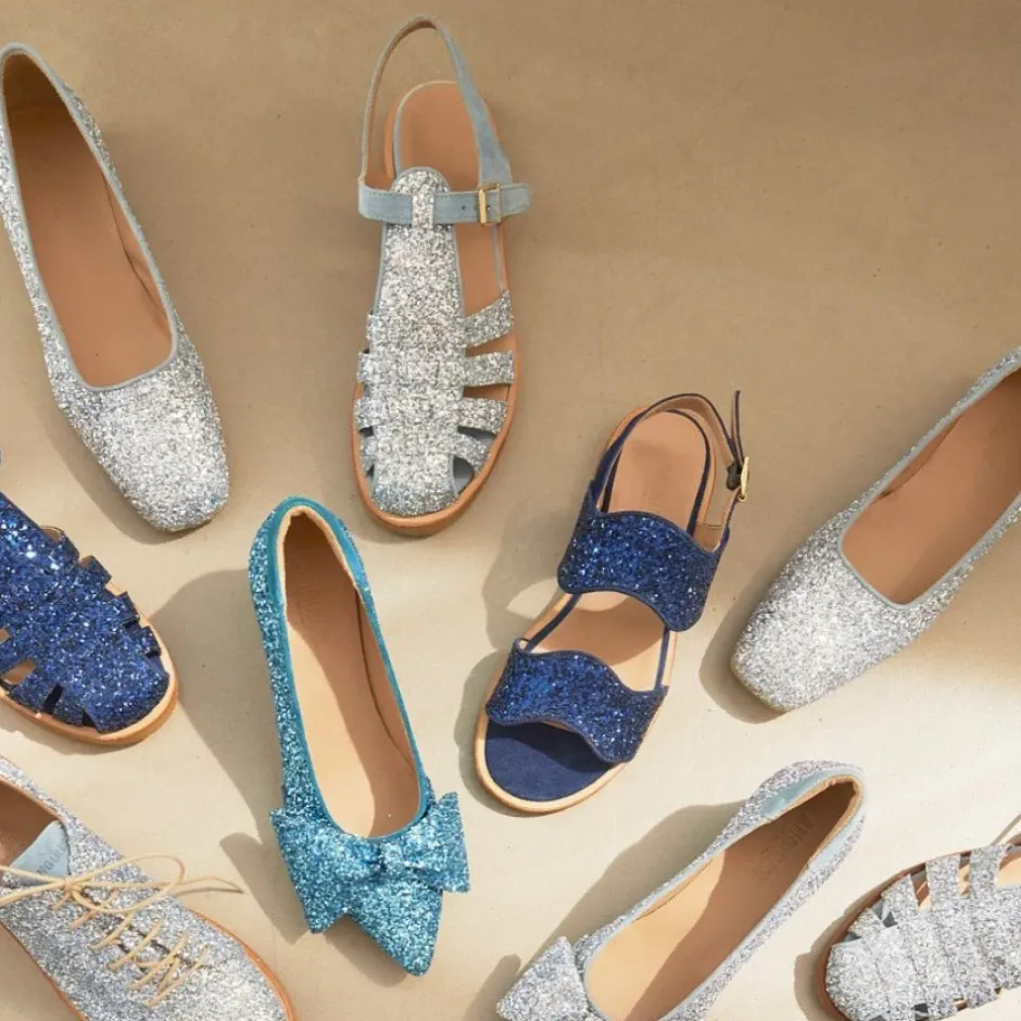 Sale Glitter Ballerina - Lys Dame Ballerina Sko