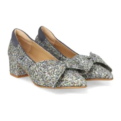 Clearance Glitter Pump med Sløjfe - Forårskollektion Dame Pumps|Stiletter