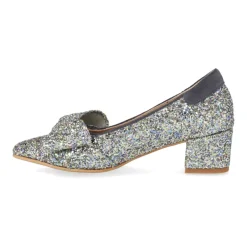 Clearance Glitter Pump med Sløjfe - Forårskollektion Dame Pumps|Stiletter
