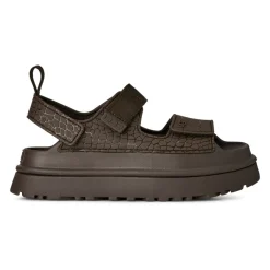 Hot Goldenglow Embossed Slide Dame Sandaler