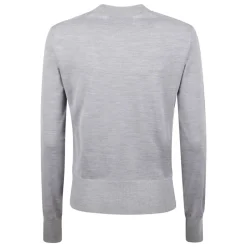 Outlet Crewneck Sweater med Ribbed Manchetter Dame Striktrøjer & Sweatere
