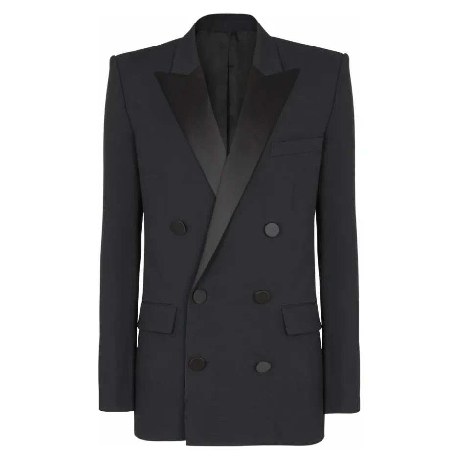 Hot Grain de poudre blazer med satin revers Jakkesæt