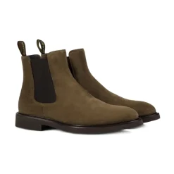 Outlet læderstøvler med gummisål Chelsea Boots