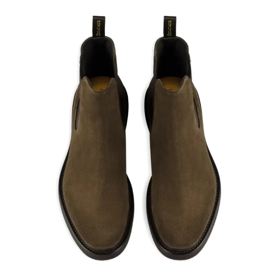 Outlet læderstøvler med gummisål Chelsea Boots