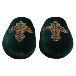 Velvet Cross Embellished Slippers Hjemmesko