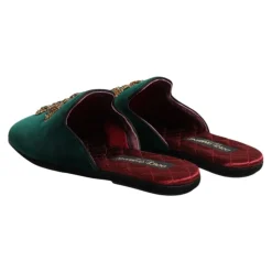 Velvet Cross Embellished Slippers Hjemmesko