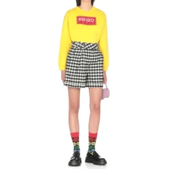 Hot Gylden Sweater med Paris Logo Patch Dame Sweatshirts