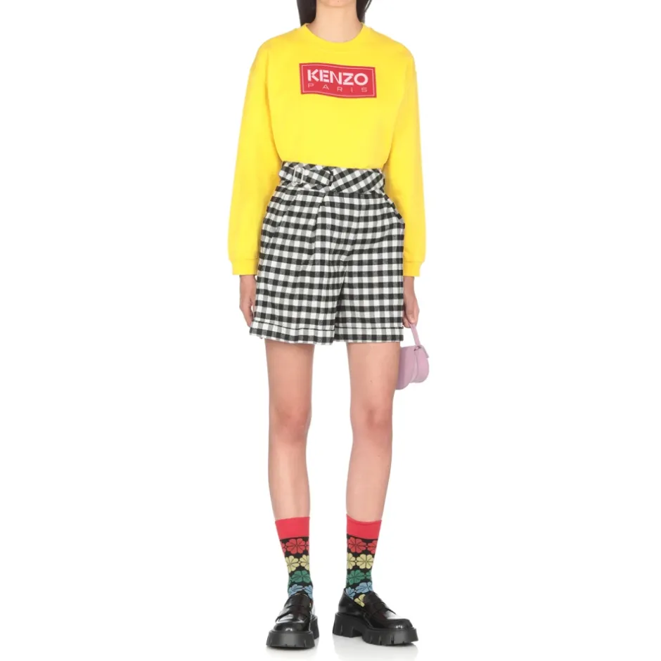 Hot Gylden Sweater med Paris Logo Patch Dame Sweatshirts