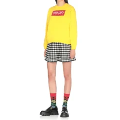 Hot Gylden Sweater med Paris Logo Patch Dame Sweatshirts