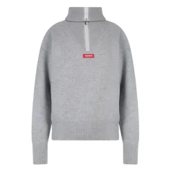 Hot Half-Zip Boxy-Fit Uld Sweater Dame Striktrøjer & Sweatere
