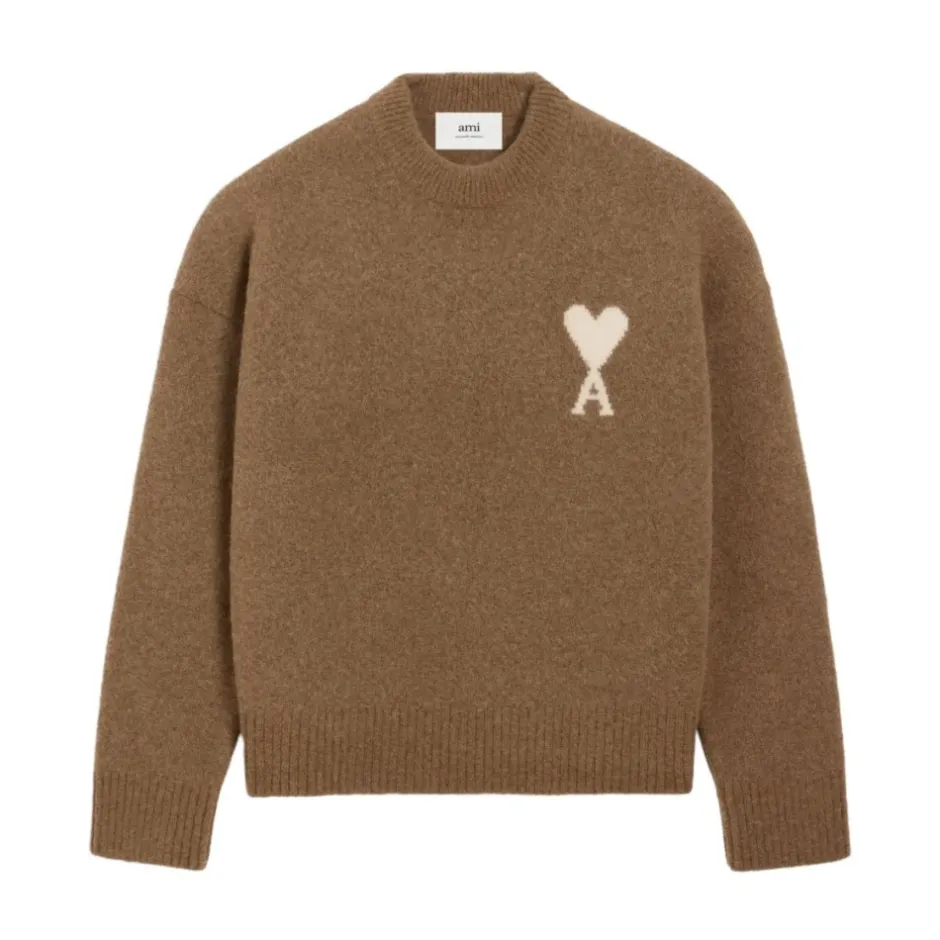 Hasselnød Crew Neck Sweater Strik
