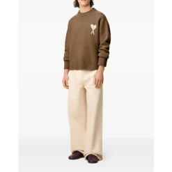 Hasselnød Crew Neck Sweater Strik