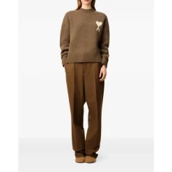 Hasselnød Crew Neck Sweater Strik