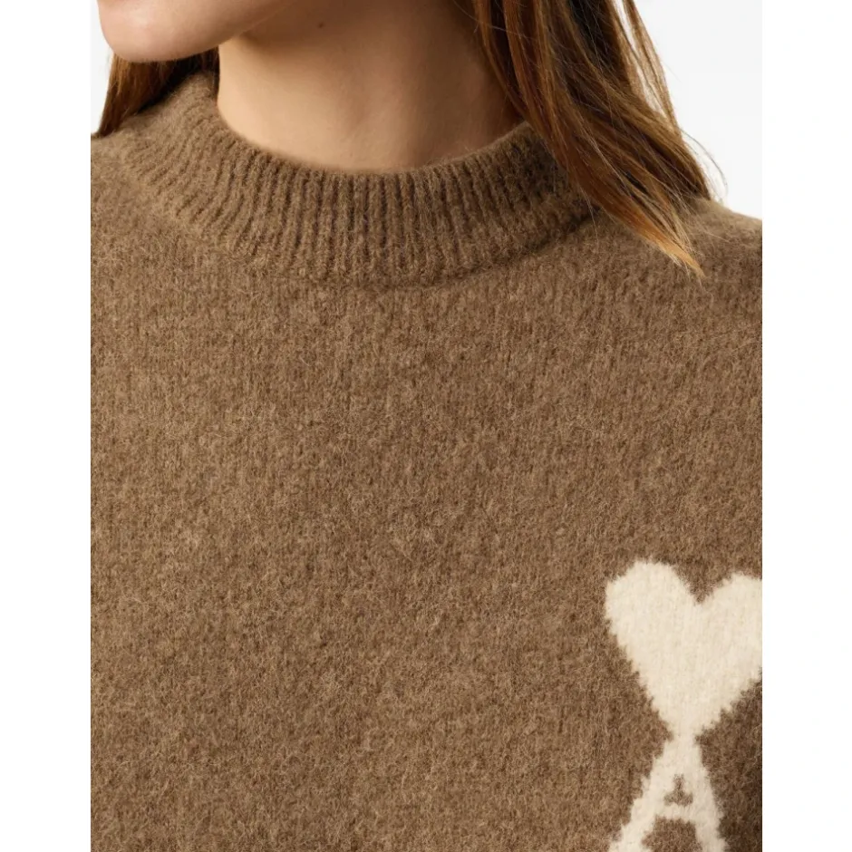 Hasselnød Crew Neck Sweater Strik