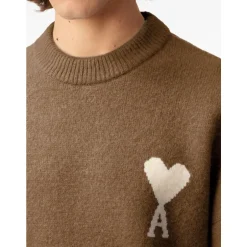 Hasselnød Crew Neck Sweater Strik