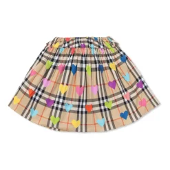 Clearance Heart Check Cotton Skirt Børn Kjoler & Nederdele
