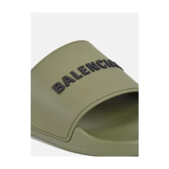 Clearance Herresandal i khaki med 3D-logo Sandaler
