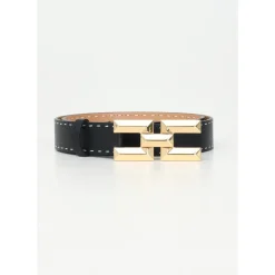 Online High Waist Bælte med Guld Logo Spænde Dame Bælter
