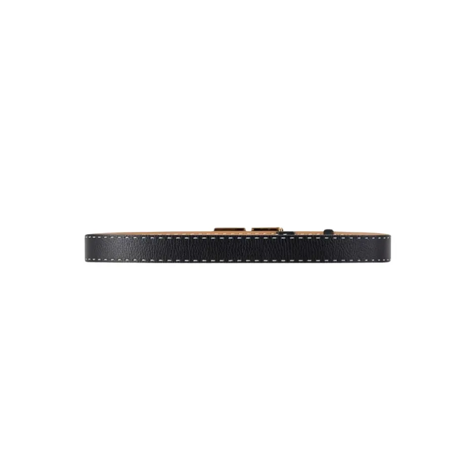 Online High Waist Bælte med Guld Logo Spænde Dame Bælter