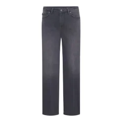 Discount High-Waist Straight-Leg Jeans med Kædedetalje Dame Jeans