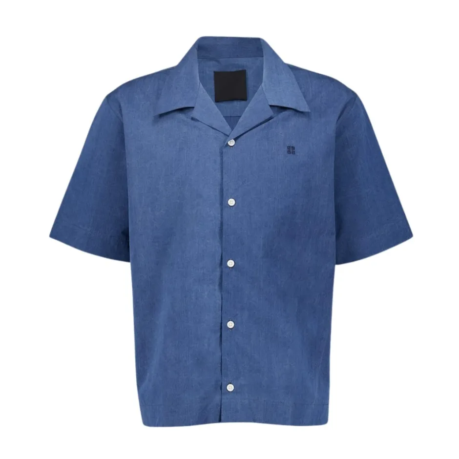 Outlet Himmel Chambray Skjorte med Hawaiikrave Skjorter