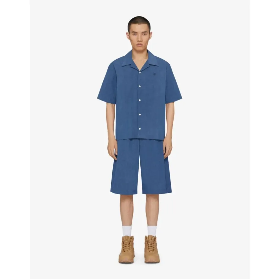 Outlet Himmel Chambray Skjorte med Hawaiikrave Skjorter