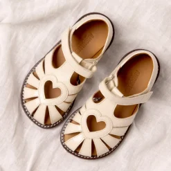 Online Hjerte Sandal med Velcro, Buttermilk Børn Sandaler