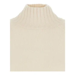 Sale Højhalset jumper med ribstrikket design Dame Striktrøjer & Sweatere
