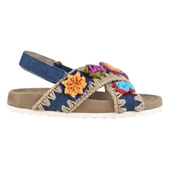 Håndlavet denim børnesandaler med hæklet kanter Børn Sandaler