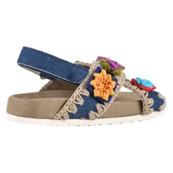 Håndlavet denim børnesandaler med hæklet kanter Børn Sandaler