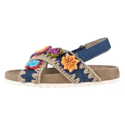 Håndlavet denim børnesandaler med hæklet kanter Børn Sandaler