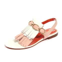 Best Hvid lædersandal med tårem Dame Sandaler