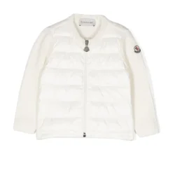 Online sweater til børn med logo-patch og quiltet front Børn Jakker