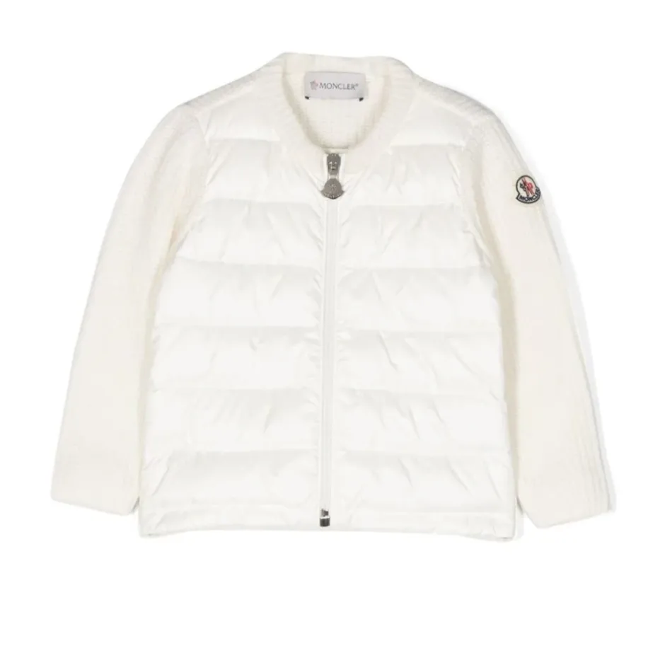Online sweater til børn med logo-patch og quiltet front Børn Jakker