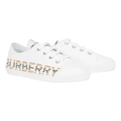 Sale e flade sko med ikonisk stribet mønster og logoprint Børn Sneakers