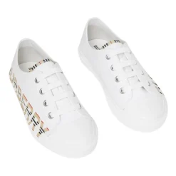 Sale e flade sko med ikonisk stribet mønster og logoprint Børn Sneakers