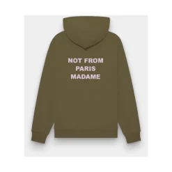Clearance Ikonisk Slogan Hættetrøje i Khaki Trøjer