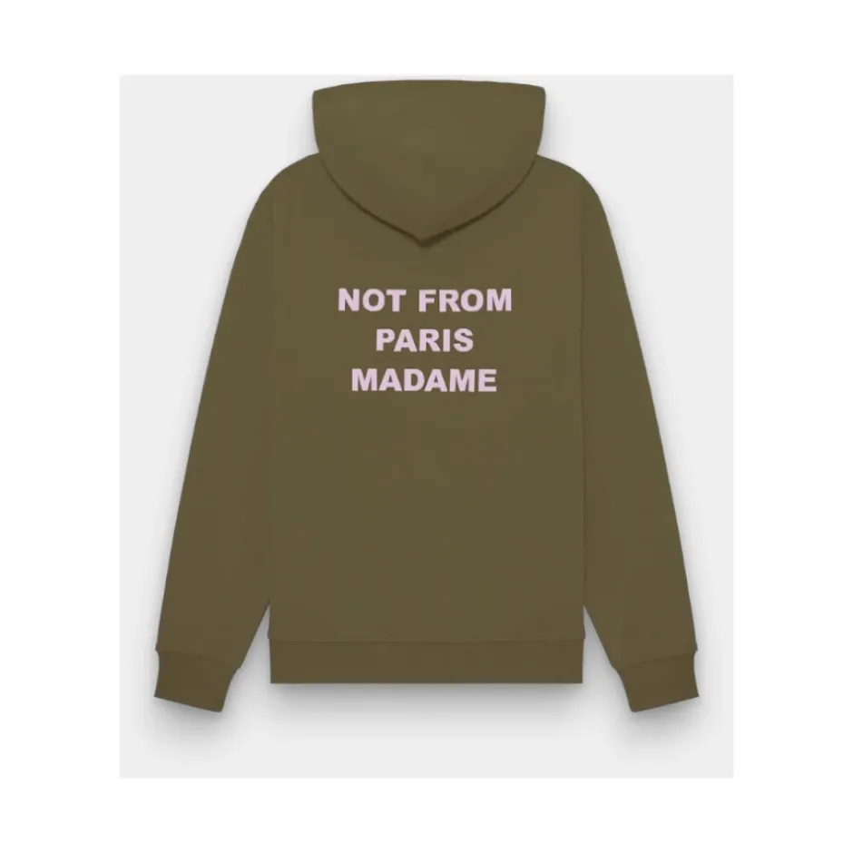 Clearance Ikonisk Slogan Hættetrøje i Khaki Trøjer
