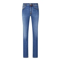 Italiensk Håndværk Slim-Fit Jeans med Unikke Design Detaljer Jeans