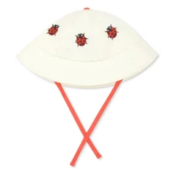 Outlet Ivory Bomuldscloche med Ladybugs Broderi Børn Huer & Kasketter