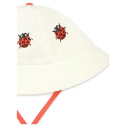 Outlet Ivory Bomuldscloche med Ladybugs Broderi Børn Huer & Kasketter