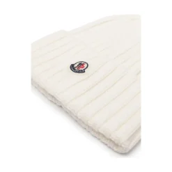 Online Ivory White Ribstrikket Beanie Hat Dame Huer, Kasketter & Hatte|Huer & Kasketter