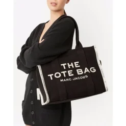Hot Jacquard Stor Tote Taske Dame Indkøbstasker