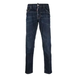 Discount Jeans med bleget effekt og frontknap Jeans
