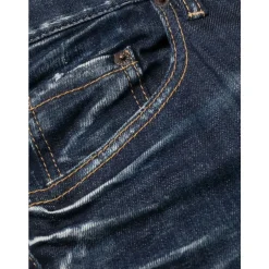 Discount Jeans med bleget effekt og frontknap Jeans