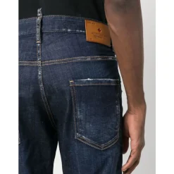 Discount Jeans med bleget effekt og frontknap Jeans