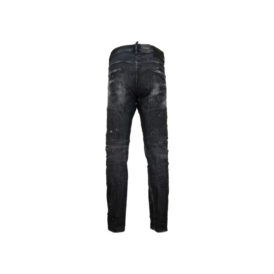 Hot Jeans med knapper og læderpatch Jeans