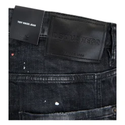 Hot Jeans med knapper og læderpatch Jeans