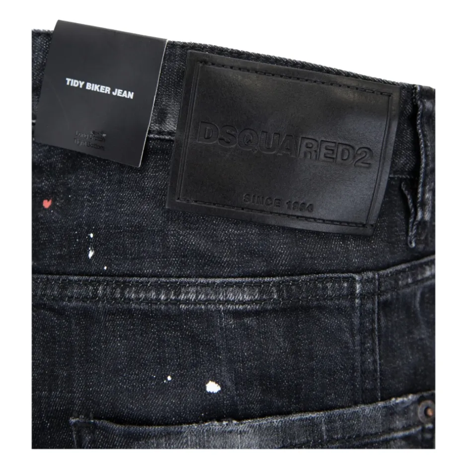 Hot Jeans med knapper og læderpatch Jeans